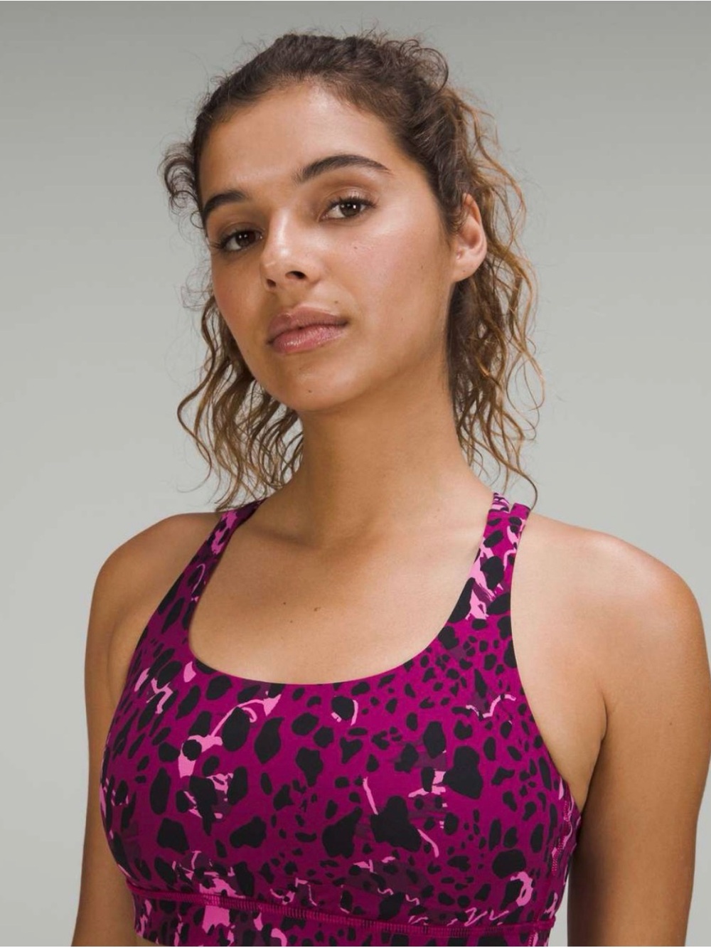 lululemon athletica Pink & Black Leopard Print Sports Bra